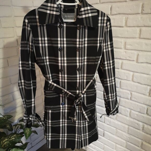 Beechers Brook Ladies Lightweight Black & White Plaid Coat - Picture 1 of 12